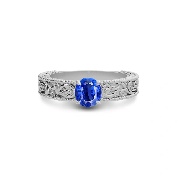 Blue Sapphire Sterling Silver Ring R33