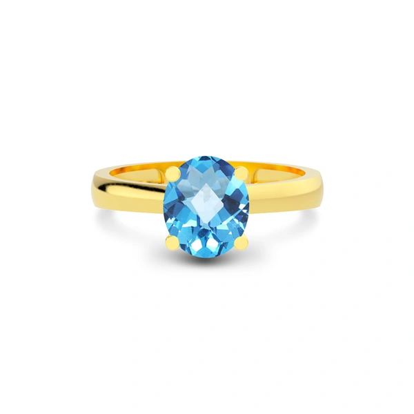Blue Topaz Gold Ring
