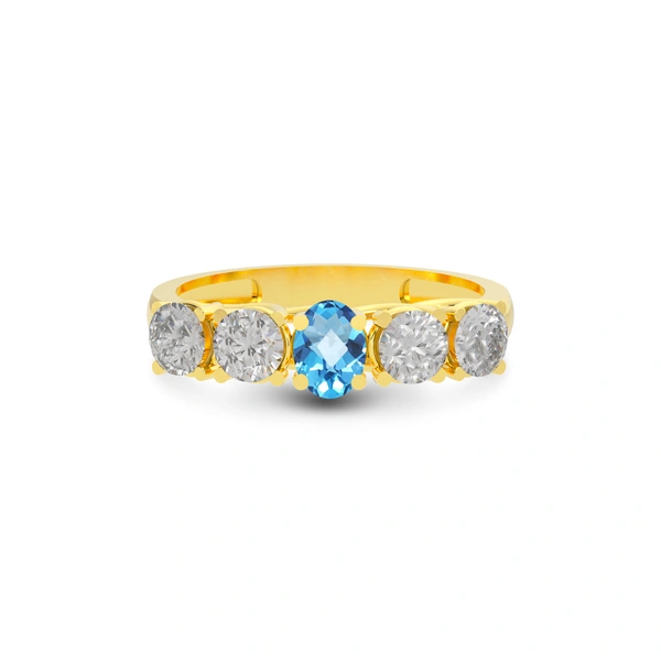 Blue Topaz Gold Ring