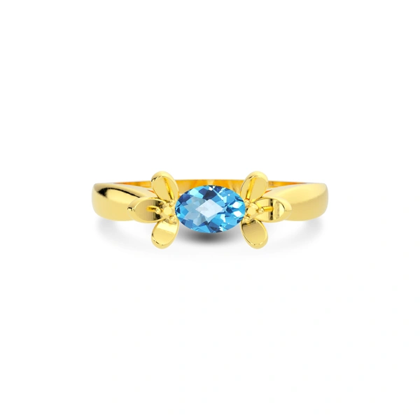 Blue Topaz Gold Ring