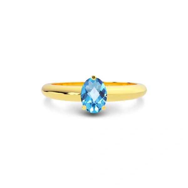 Blue Topaz Gold Ring