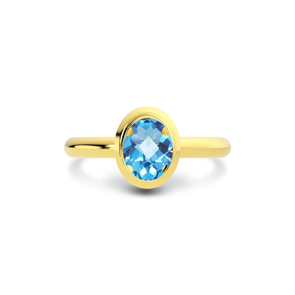 Blue Topaz Gold Ring