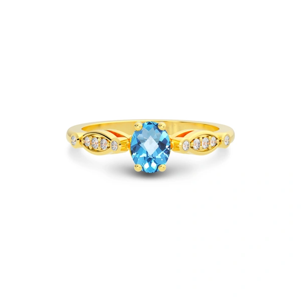 Blue Topaz Gold Ring