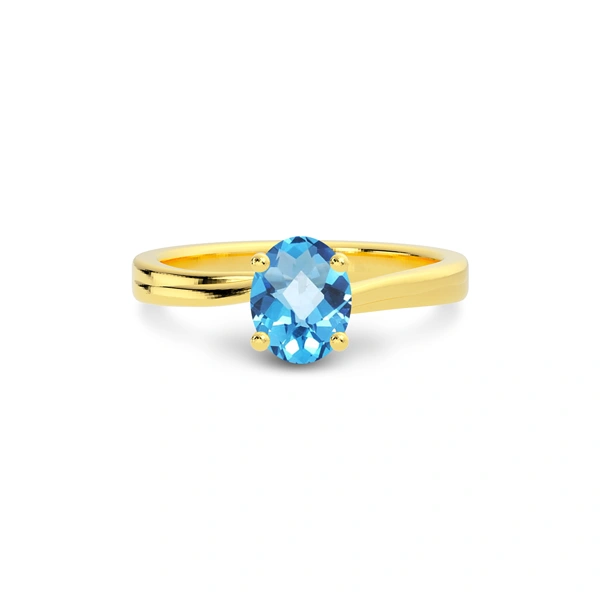 Blue Topaz Gold Ring