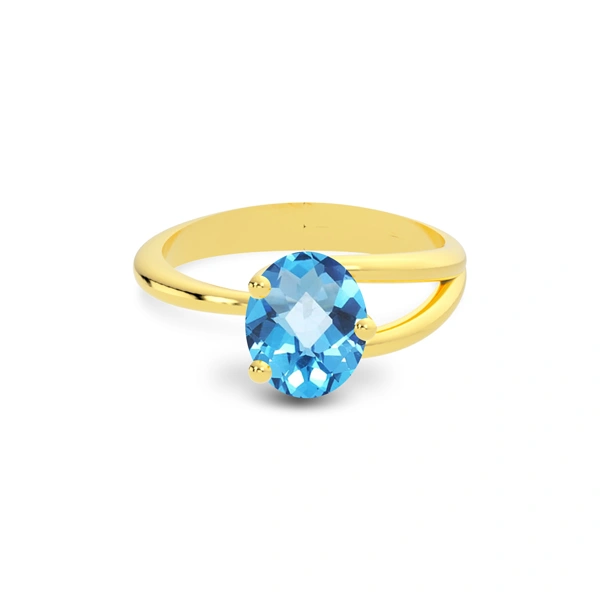 Blue Topaz Gold Ring