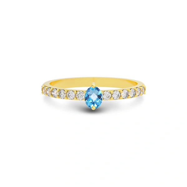 Blue Topaz Gold Ring
