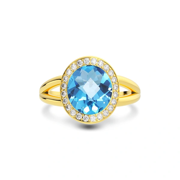 Blue Topaz Gold Ring