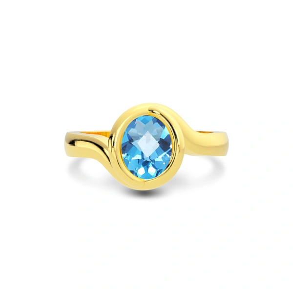 Blue Topaz Gold Ring