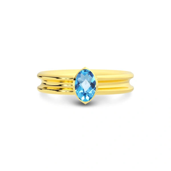 Blue Topaz Gold Ring