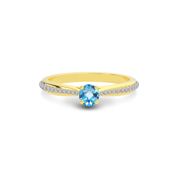 Blue Topaz Gold Ring