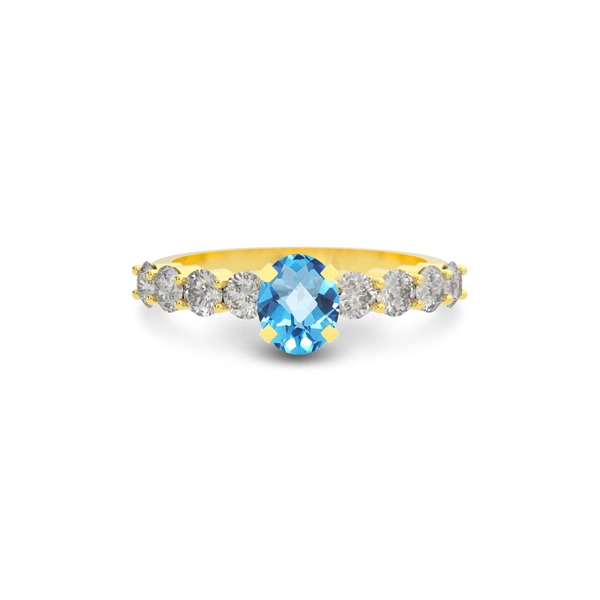 Blue Topaz Gold Ring