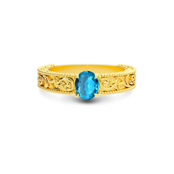 Blue Topaz Gold Ring