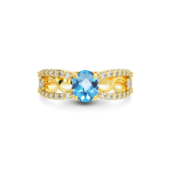 Blue Topaz Gold Ring
