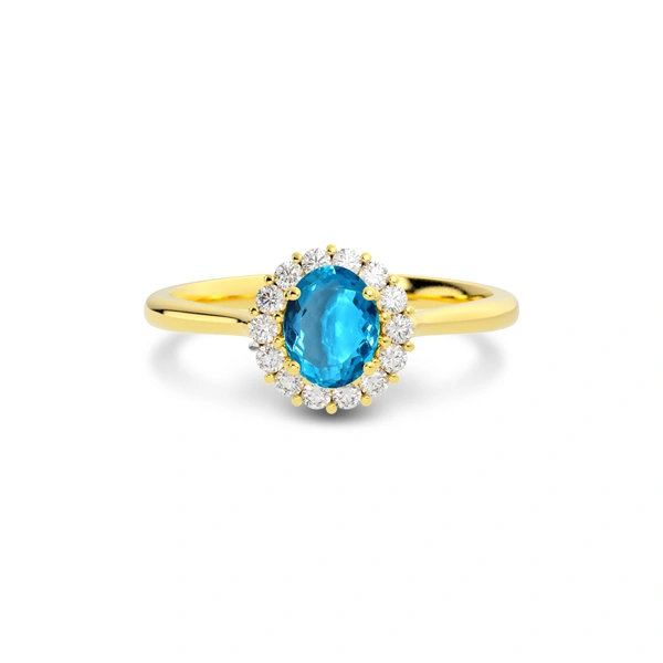 Blue Topaz Gold Ring