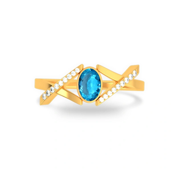 Blue Topaz Gold Ring
