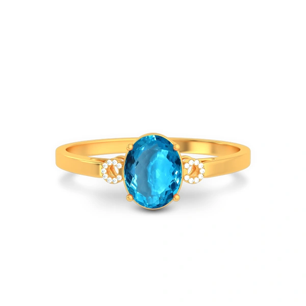 Blue Topaz Gold Ring