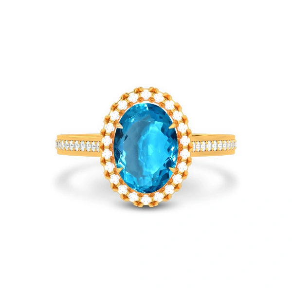Blue Topaz Gold Ring