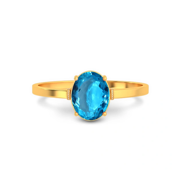Blue Topaz Gold Ring