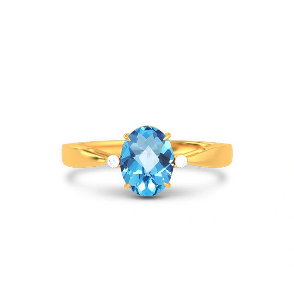 Blue Topaz Gold Ring