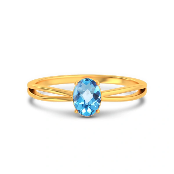 Blue Topaz Gold Ring