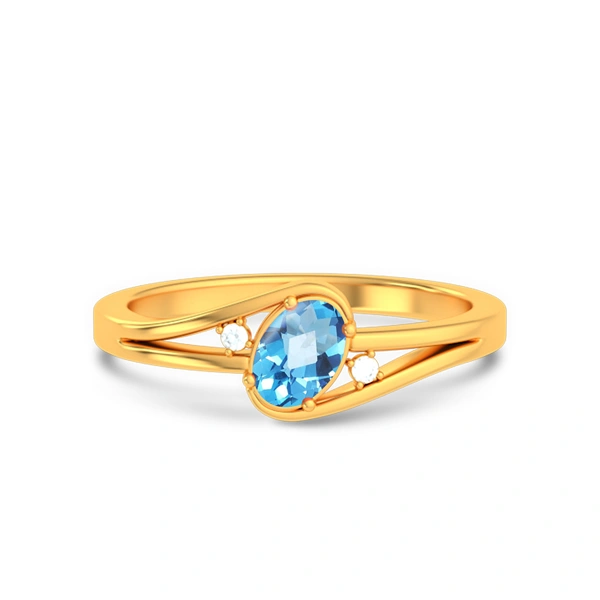 Blue Topaz Gold Ring
