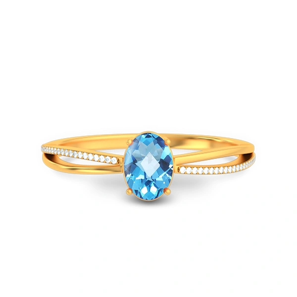 Blue Topaz Gold Ring