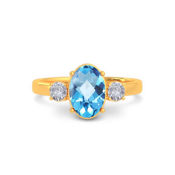 Blue Topaz Gold Ring