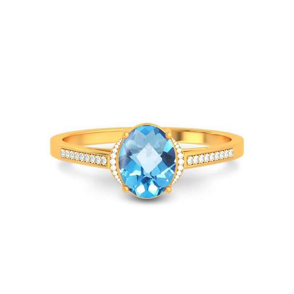 Blue Topaz Gold Ring