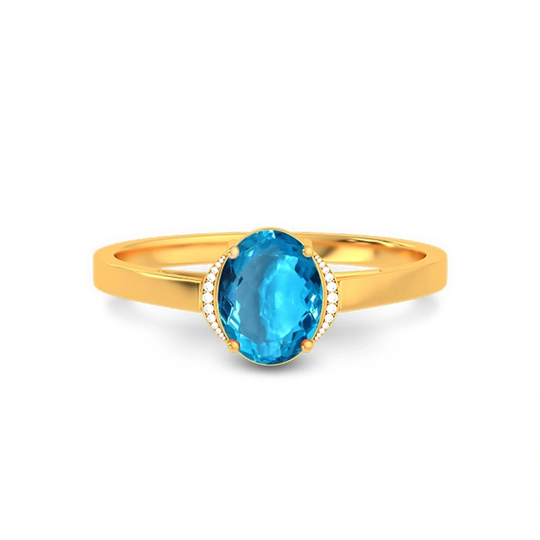 Blue Topaz Gold Ring