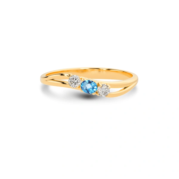 Blue Topaz Panchdhatu Ring