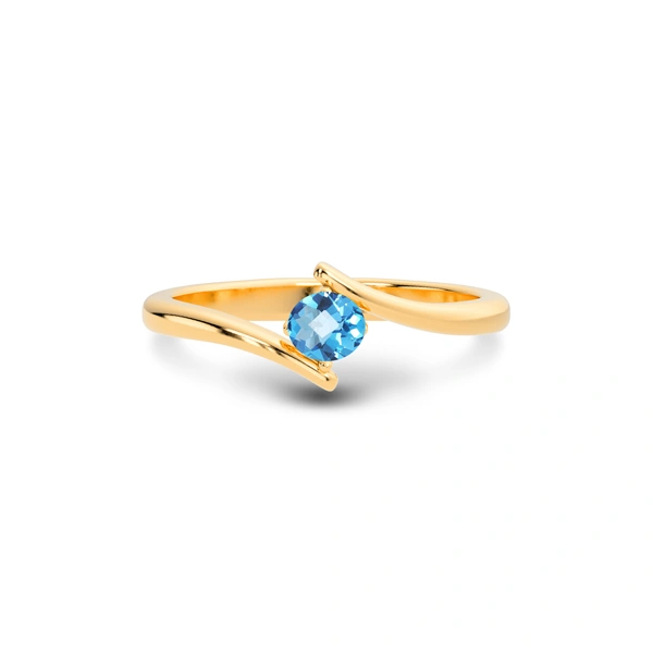 Blue Topaz Panchdhatu Ring