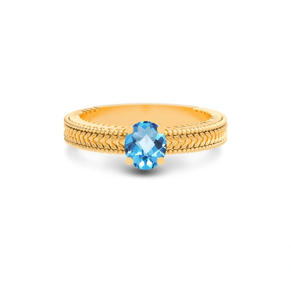 Blue Topaz Panchdhatu Ring