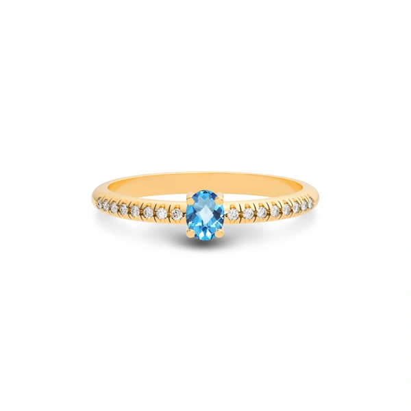 Blue Topaz Panchdhatu Ring