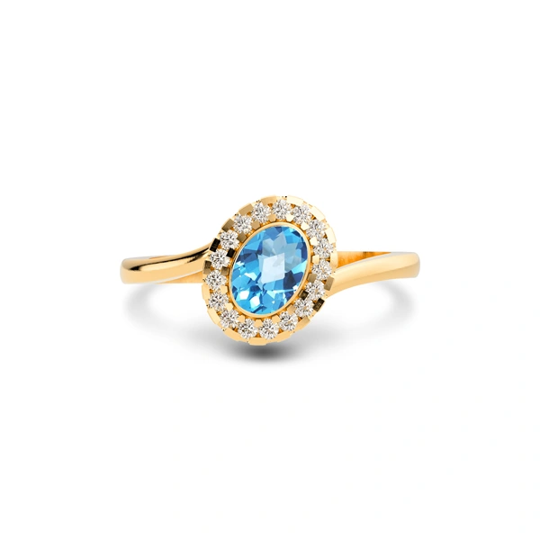 Blue Topaz Panchdhatu Ring