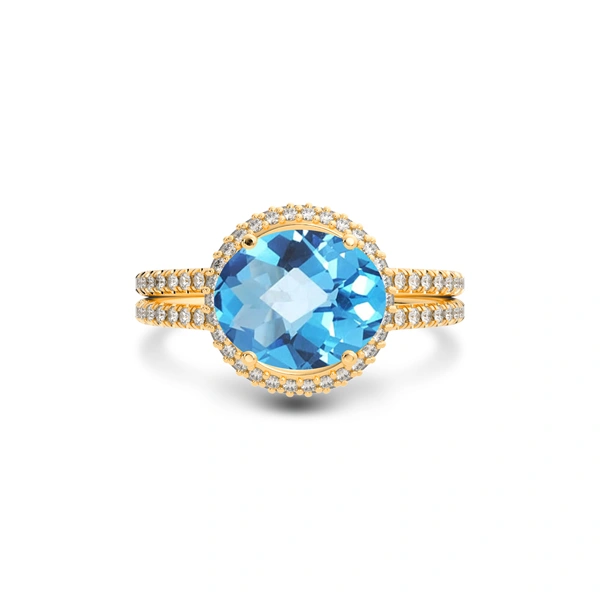 Blue Topaz Panchdhatu Ring