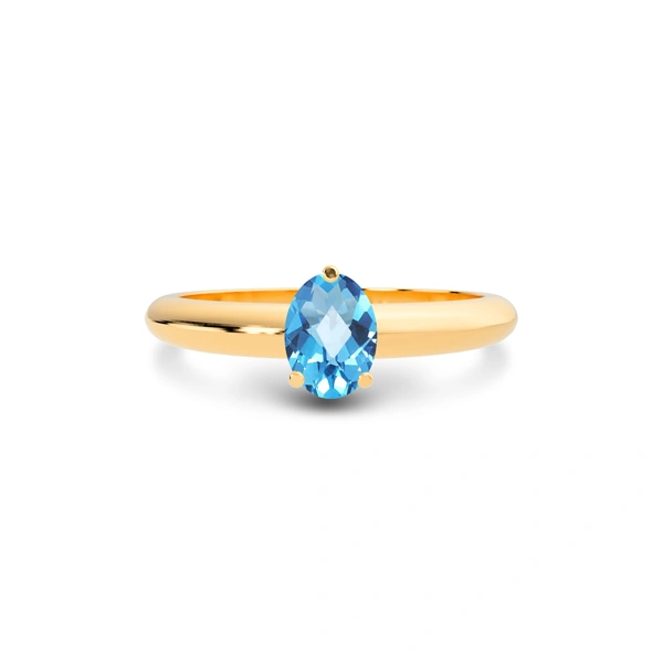 Blue Topaz Panchdhatu Ring
