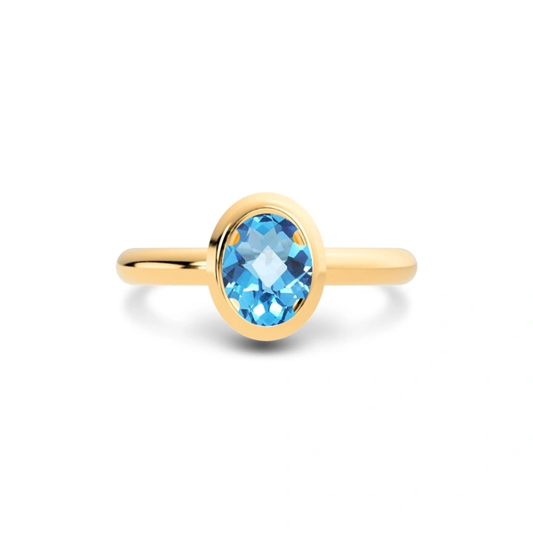 Blue Topaz Panchdhatu Ring