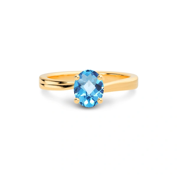 Blue Topaz Panchdhatu Ring