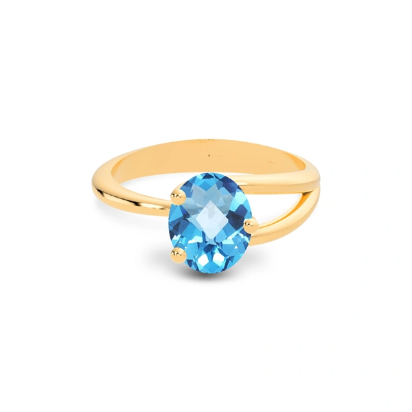 Blue Topaz Panchdhatu Ring