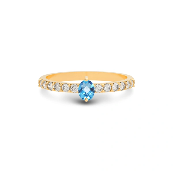Blue Topaz Panchdhatu Ring