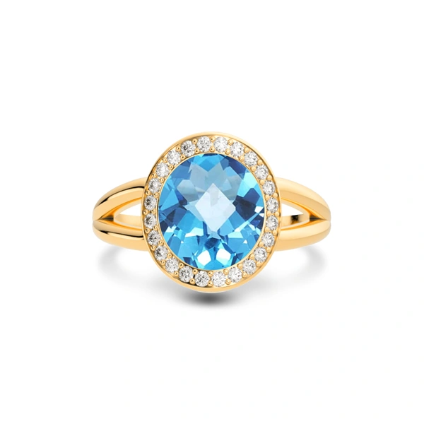 Blue Topaz Panchdhatu Ring