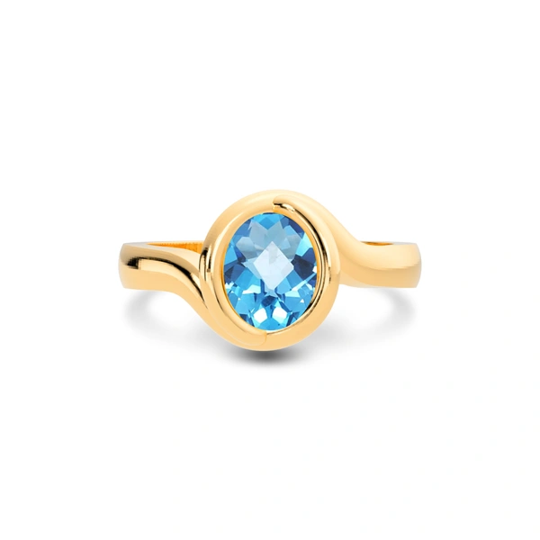 Blue Topaz Panchdhatu Ring