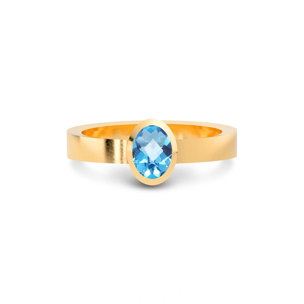 Blue Topaz Panchdhatu Ring