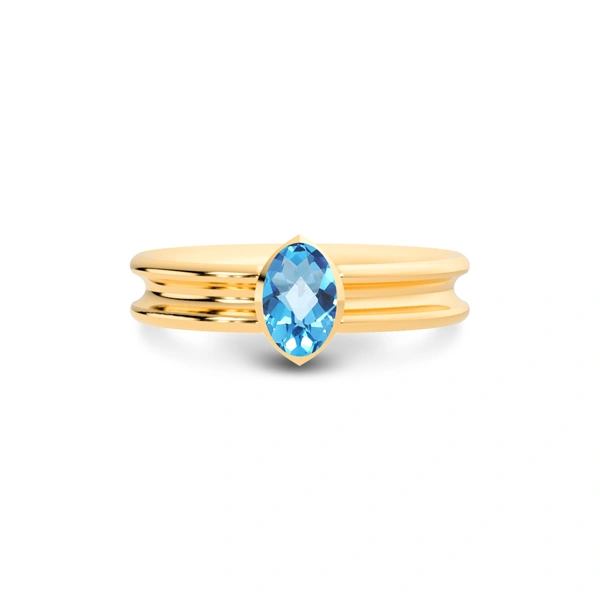 Blue Topaz Panchdhatu Ring