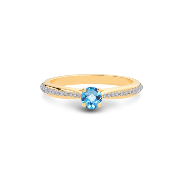 Blue Topaz Panchdhatu Ring