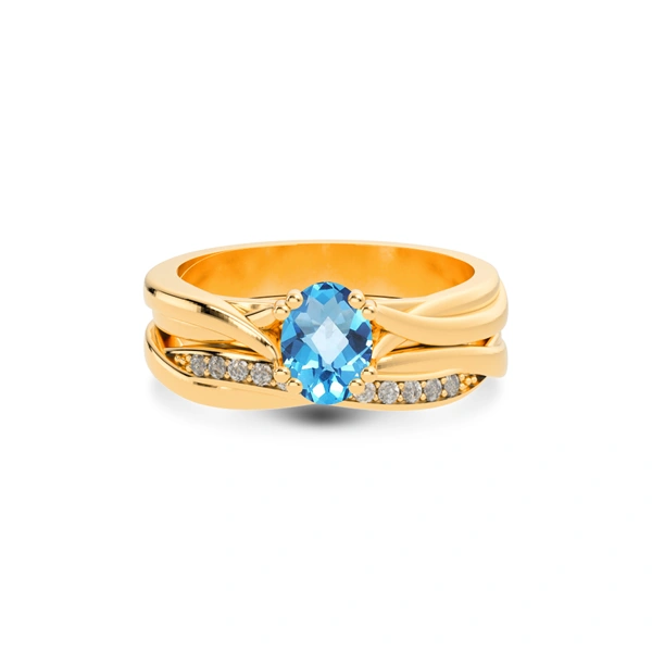 Blue Topaz Panchdhatu Ring