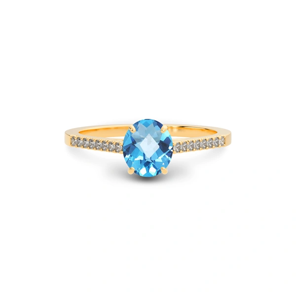 Blue Topaz Panchdhatu Ring