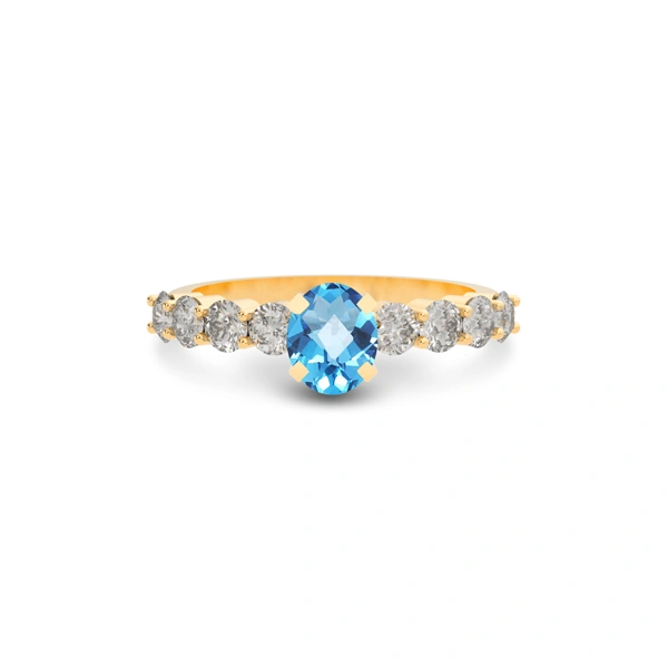 Blue Topaz Panchdhatu Ring