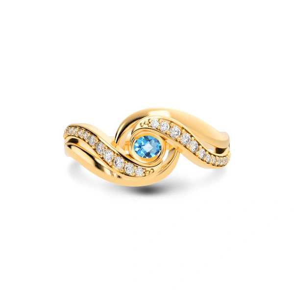 Blue Topaz Panchdhatu Ring