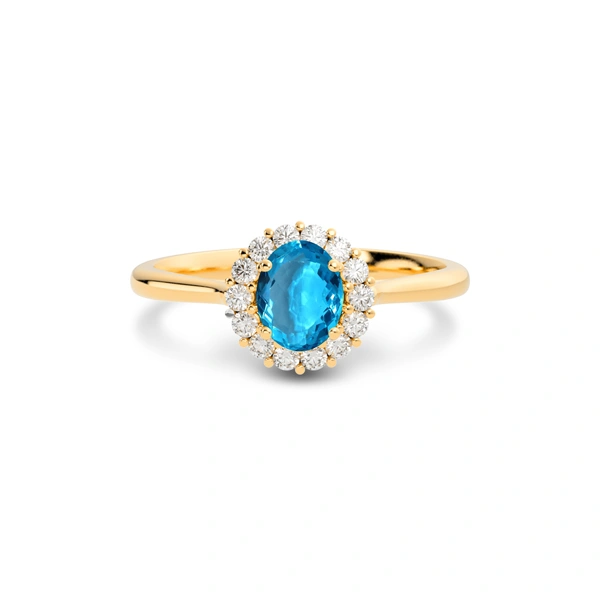 Blue Topaz Panchdhatu Ring